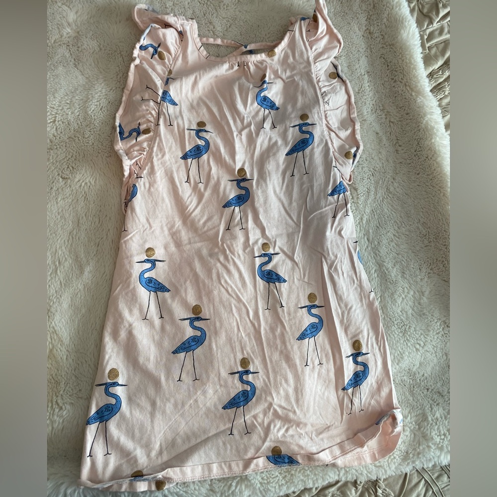 Tea Collection Pink and Blue Casual Dress with Whimsical Design